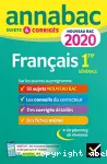 Annabac Français 1ère générale. Bac 2020