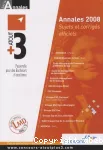 Annales ATOUT+3. Concours 2008. sujets et corrigés